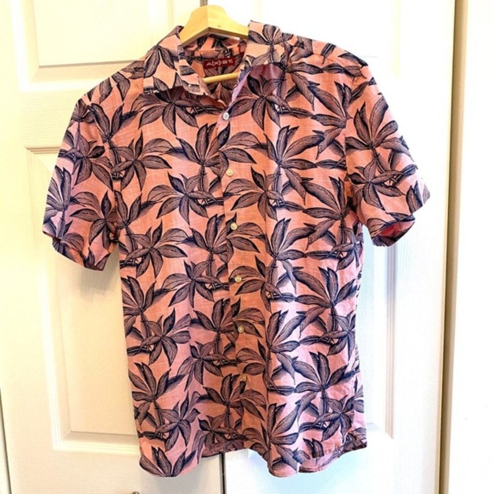 AXIST Men’s Short Sleeve Classic Shirt Tropical 🌴 Cotton ALSU00789